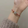 In the year of one's zodiac sign, the tiger will be full of vigor. Red rope woven bracelet, Hetian jade Auspicious Tiger lucky red rope bracelet gift, couple style Specification image